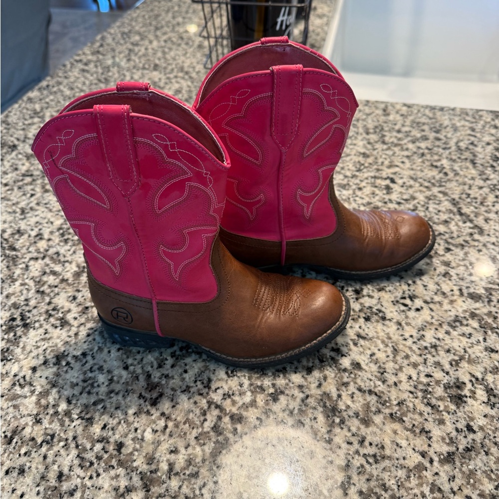 Roper Kids Pink and Brown Western Boots